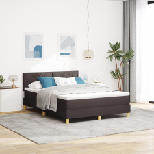 vidaXL Felső ágykeret matraccal sötétbarna 140x200 cm szövet ágy és ágykellék