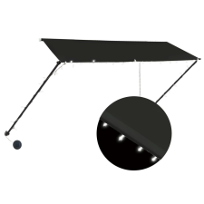 vidaXL feltekerhető antracitszürke napellenző LED-del 300 x 150 cm kerti bútor