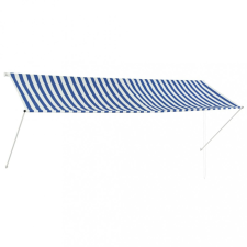 vidaXL Feltekerhető kék és fehér napellenző 350 x 150 cm kerti bútor