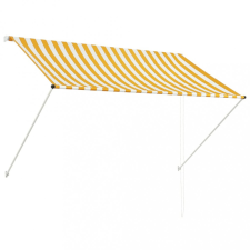 vidaXL Feltekerhető sárga és fehér napellenző 200 x 150 cm kerti bútor