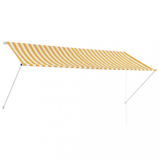 vidaXL Feltekerhető sárga és fehér napellenző 300 x 150 cm kerti bútor