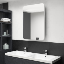 vidaXL fényes fehér LED-es tükrös fürdőszobaszekrény 60 x 11 x 80 cm fürdőszoba bútor