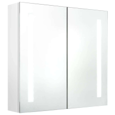vidaXL Fényes fehér led-es tükrös fürdőszobaszekrény 62 x 14 x 60 cm fürdőszoba bútor
