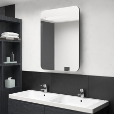 vidaXL Fényes fekete LED-es tükrös fürdőszobaszekrény 60 x 13 x 70 cm fürdőszoba bútor