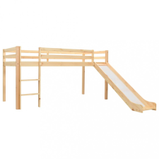 vidaXL Fenyőfa gyermek galériaágy-keret csúszdával/létrával 97x208 cm gyermekágy