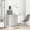 vidaXL Fiókos Asztal fiókkal HILL Fehér 100 x 45 x 74 cm Tömör fenyő
