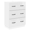 vidaXL Fiókos szekrény Magasfényű Fehér 66 x 34,5 x 87 cm Szerelt Fa