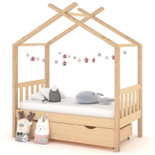 vidaXL fiókos tömör fenyőfa gyerekágykeret 70 x 140 cm ágy és ágykellék