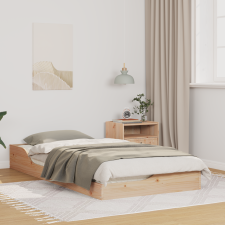 vidaXL Földi ágykeret Barna 75 x 190 cm Tömör fenyőfa ágy és ágykellék