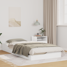 vidaXL Földi ágykeret Fehér 90 x 200 cm Tömör fenyőfa ágy és ágykellék