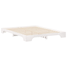 vidaXL Földi ágykeret tárolóval Fehér 160 x 210 cm faszínű (872903) ágy és ágykellék