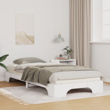 vidaXL Földi ágykeret tárolóval Fehér 90 x 210 cm faszínű ágy és ágykellék