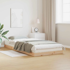 vidaXL Földi ágykeret Természetes 100 x 220 cm Tömör fenyőfa ágy és ágykellék