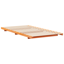 vidaXL Földi ágykeret Viaszbarna 100 x 200 cm Tömör fenyőfa (873087) ágy és ágykellék