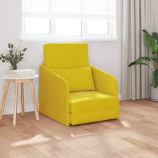 vidaXL földi kanapéágy 2 az 1-ben sárga 65x80x83 cm bársony bútor