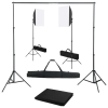 vidaXL fotóstúdió-felszerelés softbox lámpákkal és háttérrel