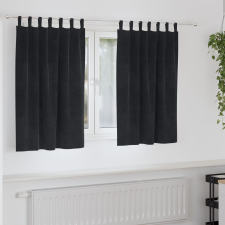 vidaXL Függönyök Fekete Poliészter 140 x 140 cm Fényzáró Függönyök lakástextília