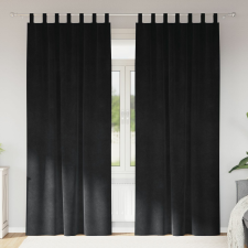 vidaXL Függönyök Fekete Poliészter 140 x 245 cm Sötétítő függönyök lakástextília