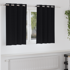 vidaXL Függönyök függönyökkel 2 pcs Fekete 140 x 140 cm Poliészter lakástextília