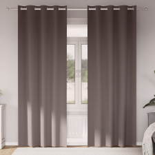 vidaXL Függönyök függönyökkel 2 pcs sötétbarna 260 x 140 cm Poliészter lakástextília