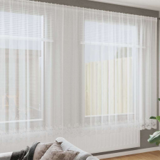 vidaXL Függönyök függönyökkel Virágos Fehér 400 x 220 cm Poliészter lakástextília