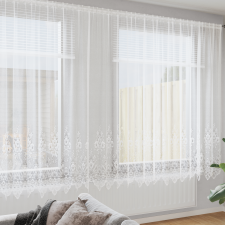 vidaXL Függönyök függönyökkel Virágos Fehér 900 x 240 cm Poliészter lakástextília