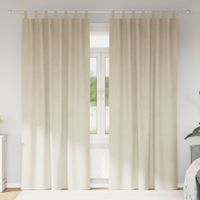vidaXL Függönyök Krém Poliészter 140 x 260 cm Egyszerű lakástextília