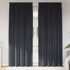 vidaXL Függönyök Sötét szürke Poliészter 140 x 245 cm Hangelnyelő lakástextília