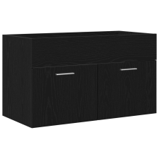 vidaXL Fürdőszoba Mosdókagyló Szekrény Fekete Tölgy 80x38,5x46 cm Műanyag (862529) fürdőszoba bútor