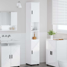 vidaXL Fürdőszobai magas szekrény Magasfényű fehér 30 x 35 x 192 cm fürdőszoba bútor