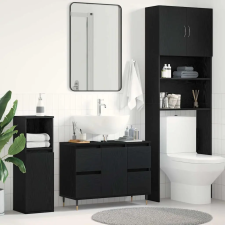 vidaXL Fürdőszobai mosdószekrény Fekete tölgy 80 x 33 x 60 cm fürdőszoba bútor