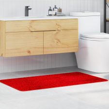 vidaXL Fürdőszőnyeg Négyszögletes Piros 70x120 cm Poliészter Csúszásgátló lakástextília