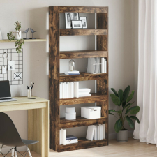 vidaXL Füstölt Tölgy Könyvespolc Füstölt Tölgy Fa 80 x 30 x 198 cm bútor