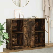 vidaXL füstölt tölgy szerelt fa tálalószekrény fiókos 101x35x76 cm bútor