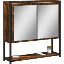 vidaXL füstölt tölgy szerelt fa tükrös fürdőszobaszekrény 60x16x60 cm (842423) fürdőszoba bútor