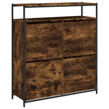 vidaXL füstös tölgy cipőszekrény 4 kihajtható fiókkal 100x34x112 cm (3214415) bútor