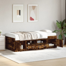 vidaXL füstös tölgy kanapéágy fiókkal matrac nélkül 90x200 cm ágy és ágykellék