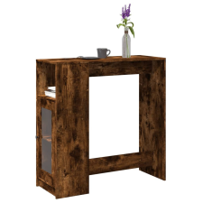 vidaXL füstös tölgy szerelt fa bárasztal tárolókkal 101x40x103,5 cm bútor