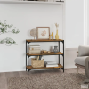 vidaXL Füstös tölgy szerelt fa és acél könyvszekrény 80 x 33 x 70,5 cm