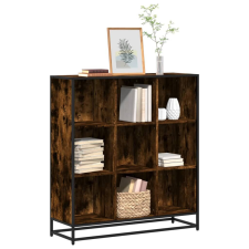 vidaXL füstös tölgy szerelt fa és fém könyvszekrény 97,5x33x107,5 cm bútor