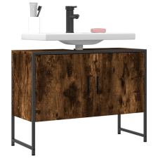 vidaXL füstös tölgy szerelt fa fürdőszobai mosdószekrény 80x33x60 cm fürdőszoba bútor