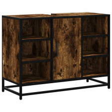 vidaXL füstös tölgy szerelt fa fürdőszobai mosdószekrény 80x33x60 cm (849291) fürdőszoba bútor
