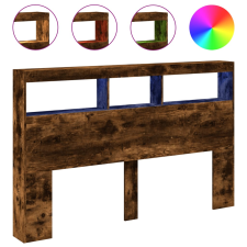 vidaXL füstös tölgy színű áthidalószekrény LED-ekkel 160x17x102 cm (839207) ágy és ágykellék