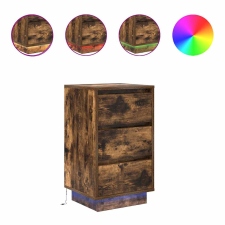 vidaXL füstös tölgy színű éjjeliszekrény LED-világítással 38x34x65 cm (861305) bútor