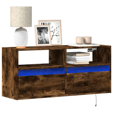 vidaXL füstös tölgy színű fali TV-szekrény LED-ekkel 100x31x45 cm bútor