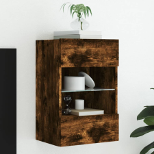vidaXL füstös tölgy színű fali TV-szekrény LED-ekkel 40x30x60,5 cm bútor