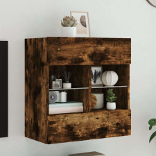 vidaXL füstös tölgy színű fali TV-szekrény LED-ekkel 58,5x30x60,5 cm bútor