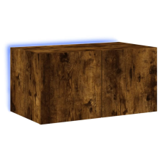 vidaXL füstös tölgy színű fali TV-szekrény LED-ekkel 60x35x31 cm (837275) bútor