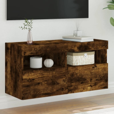vidaXL füstös tölgy színű fali TV-szekrény LED-ekkel 80x30x40 cm bútor