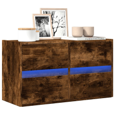 vidaXL füstös tölgy színű fali TV-szekrény LED-ekkel 80x31x45 cm bútor